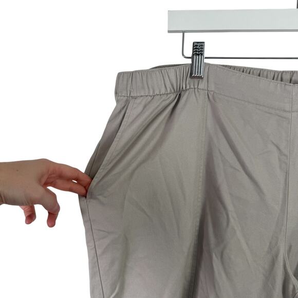 J Jill Pure Jill Seamed Wide Leg Pull On Pants Pumice Khaki Tencel Women Plus 2x - Picture 2 of 7